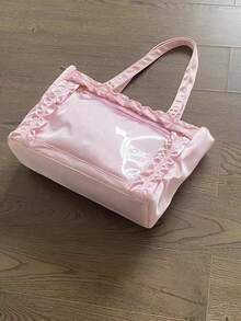 Bolsa de ombro estilo bailarina, com alça franzida e design sofisticado, confeccionada em nylon acetinado de alta qualidade. Ampla capacidade, ideal para o dia a dia, para exibir figuras, fazer compras, ir a convenções de anime, festas e muito mais. - Multicolorido - Ver 13