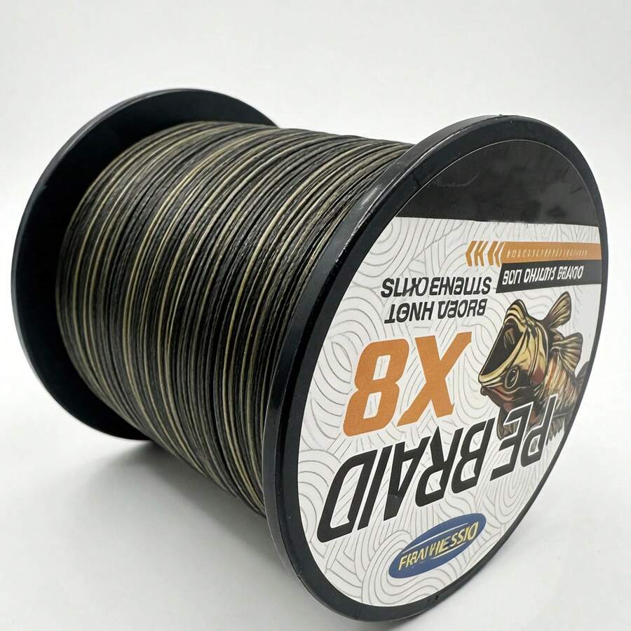 Super Strong Fishing Line - 100m/300m/500m 8-Strand PE Anti-Wear Braided Line, Smooth Casting For Long Distances, 10LB - 60LB Selectable Fishing Line, Fishing Supplies - Olive Green - View 1