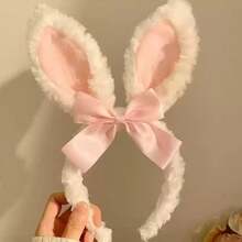 1pc Cute Street Style Women Strawberry Flower Rabbit Ear Headband, Rabbit Headband Hair Accessory Beauty Home Hair Accessories - Multicolor - View 7