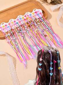 6/12/18/24pcs Random Style Acrylic Cute Sweet Hair Clips, Colorful Mixed Hair Accessories, Butterfly, Flower, Star Sweet Cool Braided Hair Claw, Girls Street Performance Headwear, Daily Wear, Holiday Wear Or As A Beautiful Gift - Multicolor - View 3
