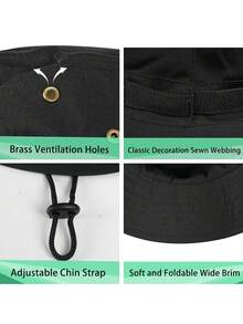 1pc Sun Hats For Men Women Bucket Hat UPF 50+ Boonie Hat Foldable UV Protection Hiking Beach Fishing Summer Safari - Multicolor - View 3