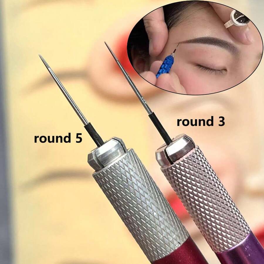20/50 st R3/R5 permanenta makeup-nålar för ögonbrynstatuering, lämpliga för manuell ögonbrynspenna - Visa 1
