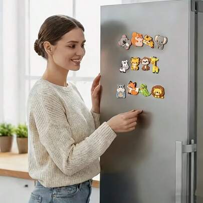 8 nam châm dán tủ lạnh hình động vật dễ thương (8 mẫu ngẫu nhiên) - Trang trí tiệc, nam châm trang trí cho văn phòng, tủ lạnh, nhà bếp, bảng trắng, tủ đựng đồ, máy rửa chén, trang trí nhà cửa.