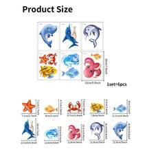 6pcs Cartoon Bathtub Stickers, Ocean Life Theme, Anti-Slip Matte Stickers, Cute Animal Decals, Suitable For Bathtub - Bathtub Stickers - View 6