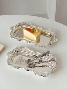 1件北欧复古风蛋糕架、甜点架、茶点托盘、首饰烛台、早餐盘 - 銀色 - 查看 1