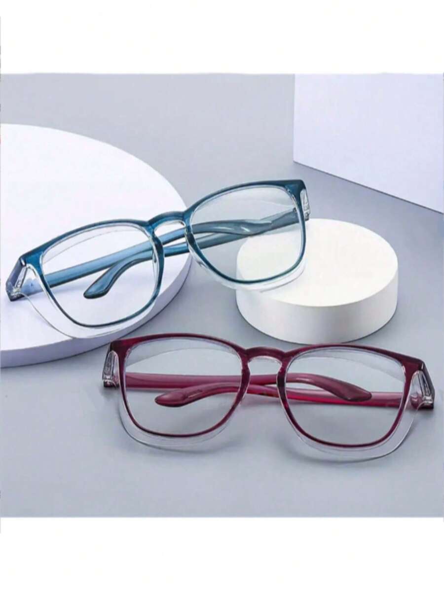 1 Par de Óculos Protetores Esportivos com Armação de Gelatina Feminina, Lentes Transparentes Anti-Embaçamento, Confortáveis e Versáteis, Adequados para Looks Casuais, Ciclismo ao Ar Livre, Férias na Praia, Itens Essenciais para Viagens ao Ar Livre - Multicolorido - Visão 1