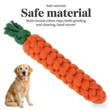 Handmade Woven Carrot Pet Toy, Cotton Rope Knotted Toys For Dogs And Cats - Multicolor - View 3