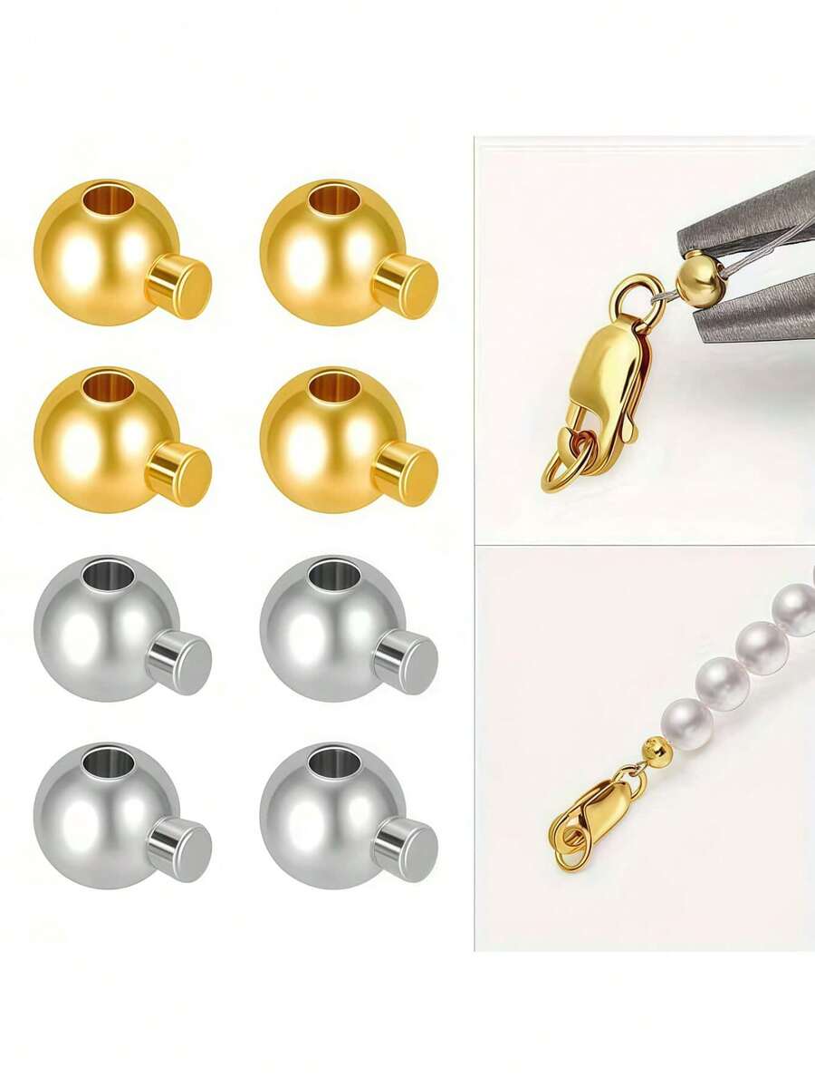 3mm/0.118in 銅色壓花珠、止珠、珠帽，適用於手工手鍊、項鍊、耳環、鑰匙圈、腳鍊，珠寶製作壓花珠