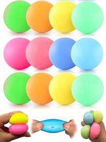 1包（1/2/5/10/20个） - 彩色减压球，弹性挤压球，拉伸减压软球，感官手部玩具，缓解焦虑的小工具，适合生日派对礼物，可用作扭蛋填充物，成人手指减压按摩器，派对礼物，弹性球，弹性球玩具，针线派对装饰，弹性挤压球 - 送给家人和朋友的最佳礼物（颜色随机） - 多色 - 查看 3