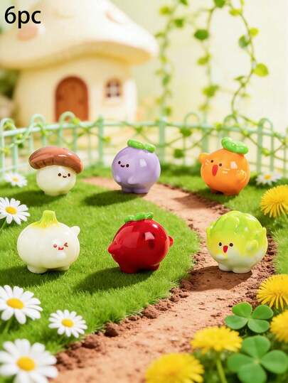 6 món đồ trang trí tiểu cảnh hình nàng tiên rau củ dễ thương, thích hợp để trang trí tiểu cảnh, bàn làm việc, phòng ngủ, phòng khách. Thiết kế tươi sáng và đáng yêu mang đến không khí vui tươi cho không gian của bạn.