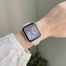 1条超薄硅胶表带，兼容，女士运动款，尺寸38mm、40mm、41mm、42mm、44mm、45mm、46mm、49mm；纤薄橡胶表带，兼容 Ultra、S10、9/8/7/6/5/4/3/2/1、SE系列。 - 紫色 - 查看 3