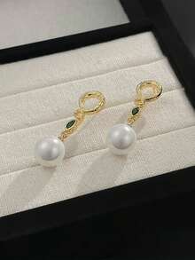 Retro Fashion Snake Pearl Classic Stud Earrings, Elegant Literary Style Versatile Daily Wear Earrings For Women - Multicolor - View 8