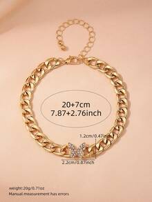 时尚女士简约温柔沙滩风蝴蝶个性化脚链 - 休闲风格（不含礼盒） - 金黃色 - 查看 6