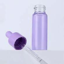 2pcs/Set 5ml/10ml Purple Dropper Bottles, Refillable Purple Cap Glass Bottles For Essential Oils, Cosmetics, Aromatherapy - View 3