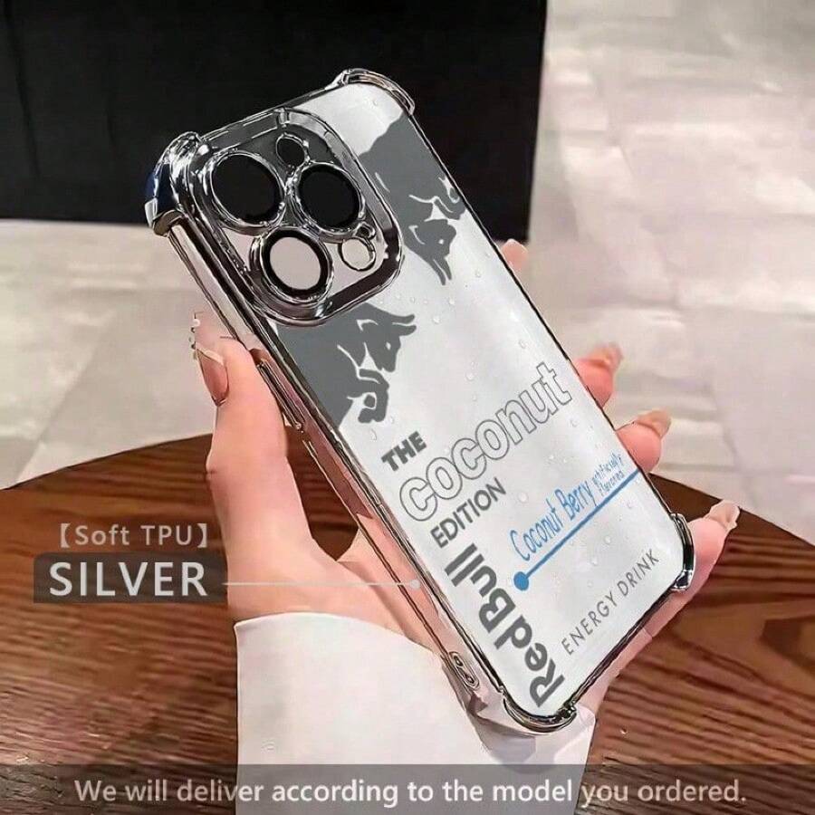 Coconut Limited Edition Energy Drink Gives You Wiiings Sports Fuel Your Day Bold Powerful Design For IPhone 16/15/14/13/12/11 Xs Pro Max Plus Phone Case Cover Tify Luxury Drop Anti Shockproof Retro Casual Styles Gift 07v-I106 - 銀色 - 查看 1