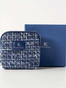 优雅编织化妆包 - 带拉链和隔层的珠宝收纳袋（绿色、蓝色、黄色、粉色） - 單件 - 查看 12