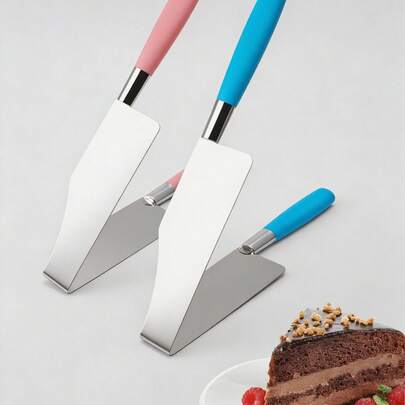 1pc Stainless Steel Cake Slicer - Gripper, Cake Shovel, Plastic Handle Cake Cutting Machine, Pastry Cake Slicer, Kitchen Baking Tool, Suitable For Birthday Parties, Weddings, Holiday Parties, Beautiful Things, Kitchen Tools, Cake Cutting Tools, Cake Clip Tools, Very Convenient To Use, Cake Splitting Transfer Clip, Cake Clip, Gift For Women, Gift For Men, Essential Tool For Families, Very Useful!!! Highly Recommended!!!
