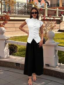 女士休闲修身短袖开衫，简约优雅风格，适合春夏穿着，白色 - 白色 - 查看 4