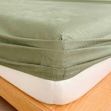 驼色磨毛柔软舒适三件套床单 - 綠色 - 查看 4