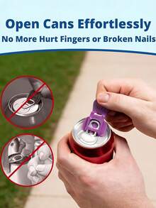 6pcs Colorful Easy Pull Tab Can Openers And Leak-Proof Drink Lids - Single-Handed Can Openers And Reusable Beer, Soda And Aluminum Can Protectors - View 4