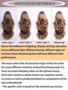 24 Inch Long Wavy Brown Ombre Wig With Bangs For Women Synthetic Heat Resistant Fiber Glueless Ready To Wear Daily Party Wig - Brown - View 9