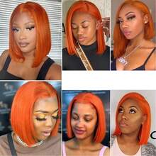 13x4 Glueless Straight Bob Wig Pre Cut Transparent Lace Front Human Blended Hair Wigs Pre Plucked Natural Hairline 180% Density Short Hair Wigs 6-16 Inch(Blended Wigs-A Mix Of Human Blended Hair And Synthetic)Wigs Human Blended Hair/Women's Human Blended Hair Wig/Human Blended Hair Lace Front Wigs/Wigs Glueless/Bleached Knots/Pre Plucked/Lace Wig/Upgrade Your Look/Confidence Boost/Perfect Gift - S350 - View 7