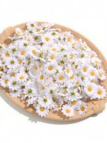 50pcs/Set Artificial White Daisy Sunflower Heads, 1.57 Inch Fake Flowers, Suitable For Wedding Party Decor, DIY Cards, Wreaths And Home Decor, Great For Spring/Summer Events, Weddings - Multicolor - View 9