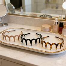 3件套女士简约波浪齿防滑发圈，优雅百搭，适合化妆、洗脸、日常佩戴 - 均碼 - 查看 5