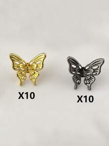 20 piezas de abalorios de mariposa tridimensionales huecos de aleación para hacer joyas DIY, accesorios para pulseras, collares, cuerdas trenzadas y manualidades - Mariposa - Ver 17