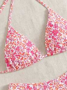 Áo tắm Tankini nữ cổ yếm điều chỉnh được, họa tiết hoa nhí - Nhiều màu - Xem 6