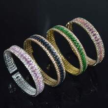 高品质时尚锆石全镶水晶，适合女性生日、派对、婚礼、日常佩戴、馈赠佳品。 - 金粉 - 查看 1