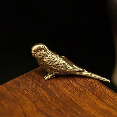 Brass Parrot Home Decor: Cute Brass Parrot Sculpture – Battery-Free – Suitable For Living Rooms And Offices – An Ideal Gift For Animal Lovers And Home Decoration Enthusiasts