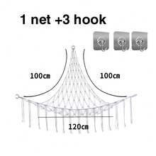 Large Plush Animal Storage Hammock Or Net Corner - Stuffed Animal Hanging Hammock Net - Cute Plush Animal Storage Rack - Nursery Bedroom Wall Home Decor, Comes With 3 Hooks - View 2