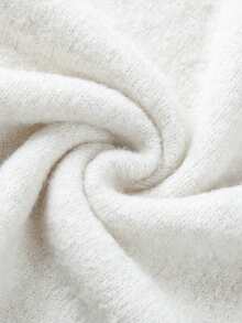 FOR BEAUTY 女士圆领短袖白色针织衫，新款宽松柔软舒适休闲套头衫，适合日常通勤，百搭时尚优雅简约针织上衣，春夏必备 - 牙白 - 查看 11