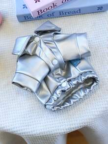 1件宠物衣服，狗狗宇航员夹克，狗狗户外外套 - 銀色 - 查看 7