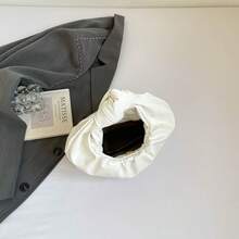 Minimalist Ruched Cloud Bag, Elegant Top Handle Hobo Bag, Versatile White Handbag For Women - Multicolor - View 7