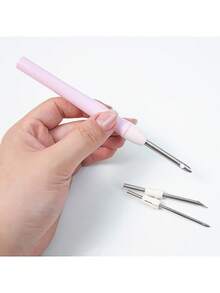 1 Set Multi-Color Practical DIY Hand Embroidery And Punch Needle Tool Kit, Includes: 1 Interchangeable 3-Head Punch Needle, 1 20cm Diameter Embroidery Hoop, 1 Punch Needle Fabric, 1 Embroidery Fabric, 1 Pack Of 16 Embroidery Needles, 1 Pair Of Scissors, 1 Needle Case, 9 Metal Yarn Needles, 1 Random Color Threader, 1 Marking Pen - A - View 6