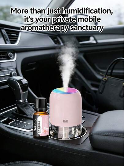 Stylish Car Humidifier Mini 200ml With Ambient Light, Essential Oil Diffuser 2 Spray Modes For Personalized Space,Suitable For Cars, Offices, Bedrooms, Living Rooms, Study Rooms, And Plant Rooms Car Aroma Humidifier Car Car Accessories