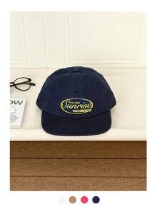 复古字母棒球帽，学生百搭短檐可调节帽，撞色平檐帽，小众撞色平檐可调节帽，柔软帽冠大Logo刺绣字母街头时尚棒球帽，非常显脸小 - 彩色 - 查看 12