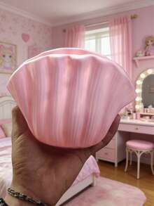 1个粉色少女贝壳化妆刷收纳盒，文具整理器，可爱清新，送给女朋友的礼物 - 彩色 - 查看 4