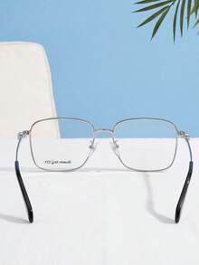 Alexander McQueen 1 副时尚女士眼镜，方形镜框，透明镜片，适合情侣、旅行、秋季搭配、校园风格、自驾、拍照和派对。一份很棒的礼物 - 黑色 - 查看 5