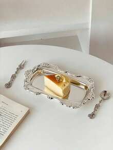 1件北欧复古风蛋糕架、甜点架、茶点托盘、首饰烛台、早餐盘 - 銀色 - 查看 3