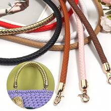 1条PU皮革编织替换肩带，手提包/单肩包手工编织延长链，30/60厘米高档皮革包双头扣肩带 - PU繩包帶 - 查看 6