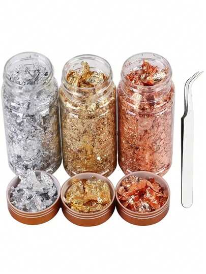 2-10g Shiny Foil Flake Resin Epoxy Mold Art Decoration Gold Color Foil Fillings For Resin Jewelry Making Nails Art Crafts Filler