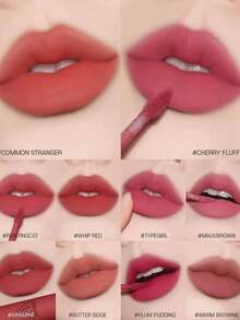 12 Colors Matte Lip Gloss - Creamy Texture, Ultra-Matte Finish | Long-Lasting, Pigmented, Moisturizing Formula | Korean Cosmetics - # MAUVROWN - View 7