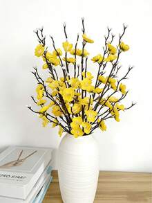 14/12/6支仿真白梅花，逼真桃花，适用于婚礼装饰、房间装饰、家居装饰、卧室、办公室、酒店、花园、派对、客厅、情人节、送给妈妈的礼物 - 彩色 - 查看 7