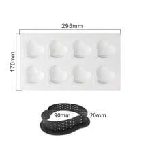 1/2pcs Heart-Shaped Mousse Silicone Cake Mold, Cake Baking Tool, Mousse Chocolate Mold, 3D Cake Tray Baking Pan - Multicolor - View 10