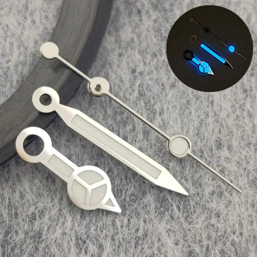 High-Quality NH35 Clock Hands, Rose Gold Plated Clock Hands For NH35/NH36/4R/7S Movement Watches, JBB1 Green/Blue Luminous Pointers - 15 - 查看 1