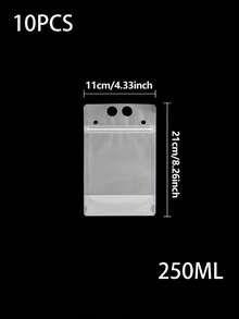 Coffee Liquid Packing Bags, Self-Sealing Beverage Packaging Bags Double-Hole Portable Matte Transparent Bags Portable Beverage Pouches, Juice Bags, Vertical Drink Containers For Cold And Hot Beverages, Transparent Suction Nozzle Bags - Multicolor - View 7