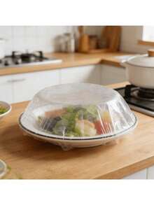 100片装弹性食品保鲜膜，PE薄膜材质，一次性碗盖，厨房食品储存，厨房用品及小工具 - 彩色 - 查看 3